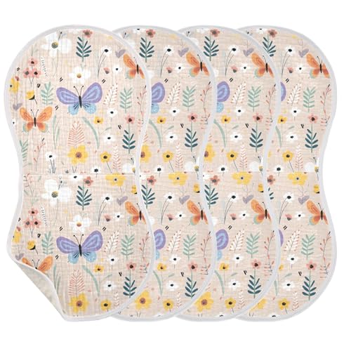 xigua Butterfly Flowers Baby Burp Cloths for Newborn Boys and Girls 1 Pack, Soft & Absorbent Cotton Baby Burp Cloth, Baby Washcloths, Newborn Towel, Burp Rags3