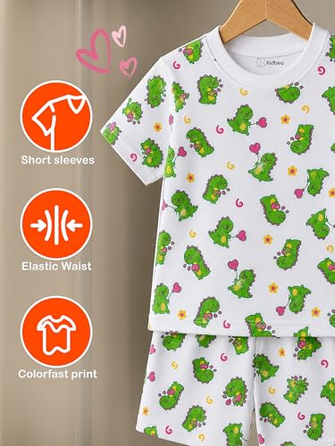 Image of Kidbea Kids Cotton Clothing Set | Ultra-Soft Printed Half Sleeve T-shirt & Shorts Set Comfort Fit Casual Wear for Boys & Girls