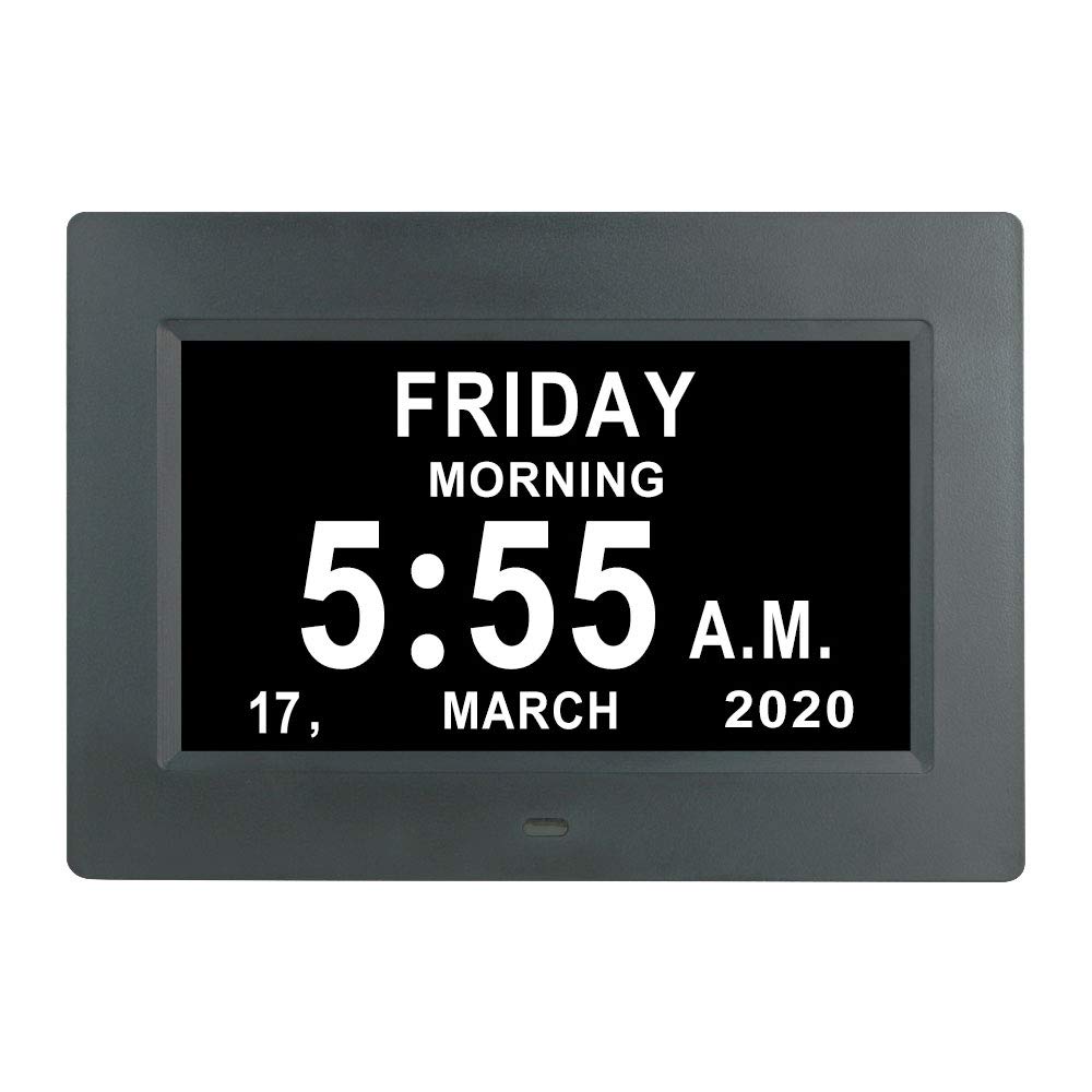 Buy Johnziny 7 inch Digital Day Clock 8 Alarm Options Extra Large Day
