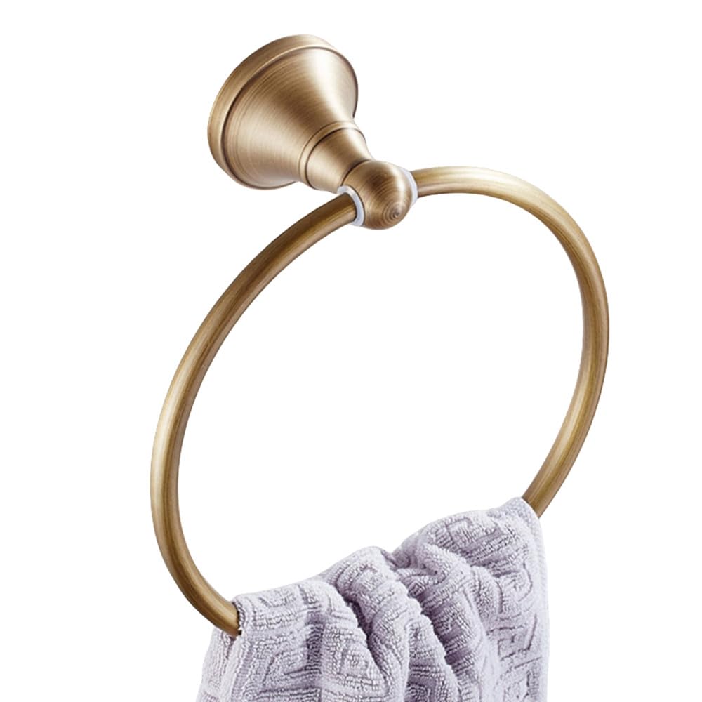 Matériel de bain en bronze antique : porte-manteau et étagère de douche au style rétro luxueux