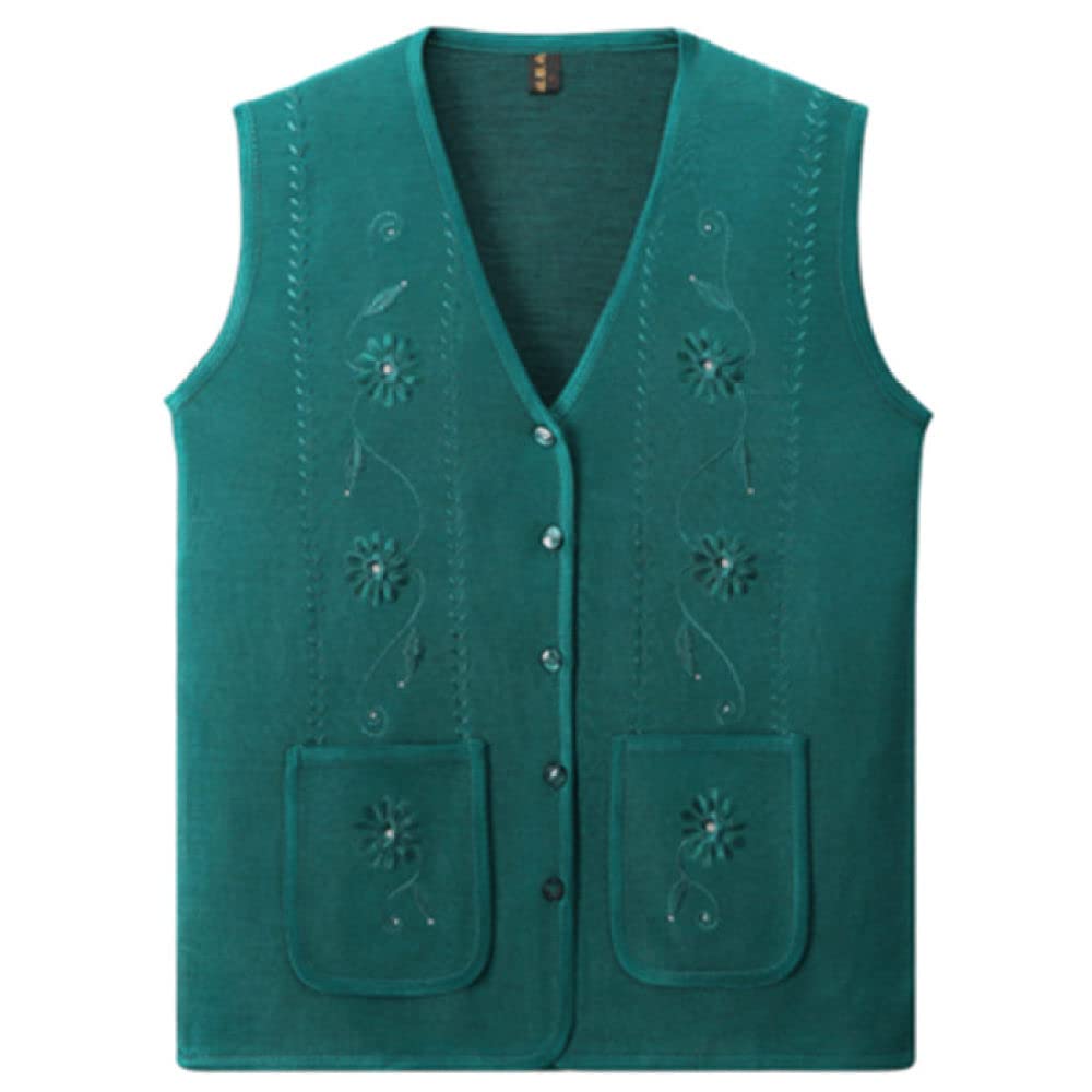 Gilet Lavorato A Maglia Per Donna - Scollo A V, Tasche | Cardigan Senza Maniche Per Primavera/Autunno - Foto 8