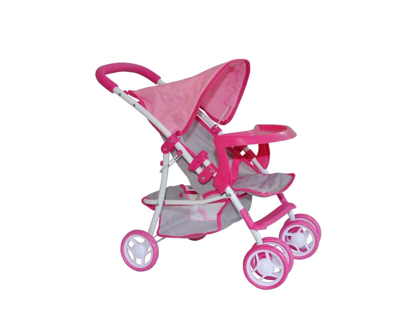 Milly Mally – Poussette Poupée Kate Prestige Pink Rose – Jusqu’à 50 Cm – Roues Pivotantes, Auvent, Panier – Dès 3 Ans