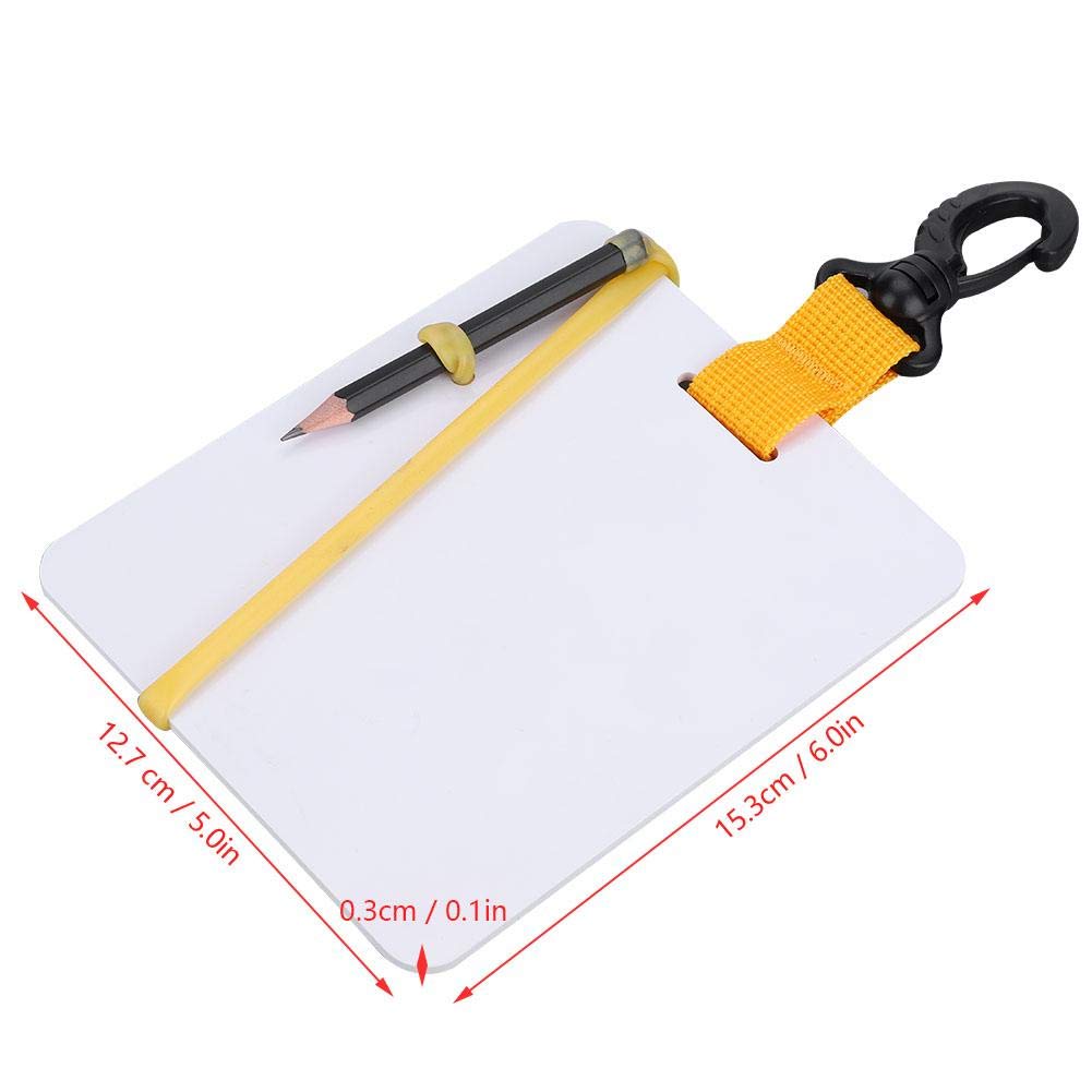 Tbest Ardoise de Plongée Sous-Marine - Écriture Sous-Marine avec Clip Pivotant Et Crayon pour La Natation en Plongée