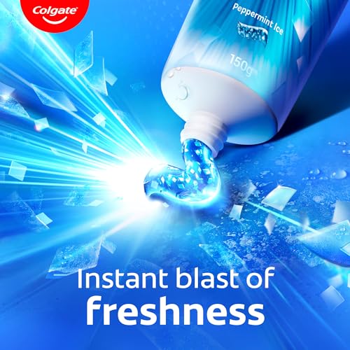 Image of Colgate MaxFresh Toothpaste, Blue Gel Paste with Menthol for Super Fresh Breath, 450g Peppermint Ice, Saver Pack (300 gm + 150 gm)