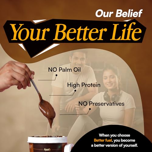 Image of Swaadly Creamy Chocolate Peanut Butter 500g | High Protein Spread | No Palm Oil | Made with Natural Ingredients | Healthy Breakfast & Fitness Snack