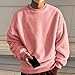 RTRDE Mens Hoodless Sweatshirts Pullover | Crew Neck Long Sleeve Casual Workout Athletic Sweaters Pullover Men Streetwear Sudaderas Hombre Talla Grande (5XL | Pink)