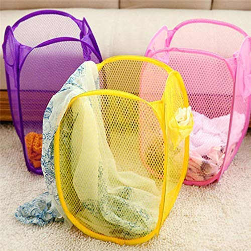 Generic Golden Sunrise Big Size Laundry Bag Foldable & Collapsible Basket With Easy To Carry Handle - For Home ,Multicolor ) Size 30 Liters(Nylon)