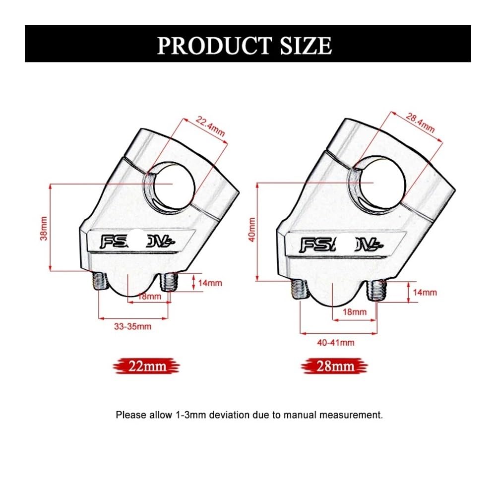 Riser Per Manubrio Moto Suzuki V-Strom 800DE 2023-2024 - Alza Manubrio In Alluminio 28mm Nero