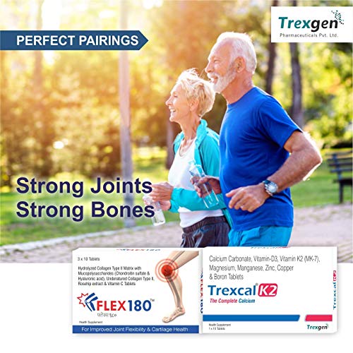 Trexgen FLEX180 350mg Hydrolyzed and Undenatured 40 mg Chondroitin100 mg Hyaluronic acid 50 mg Rosehip 375mg for Joint Pain Cartilage Repair-Matrix Collagen (30 Tab Each Box)... - Image 6