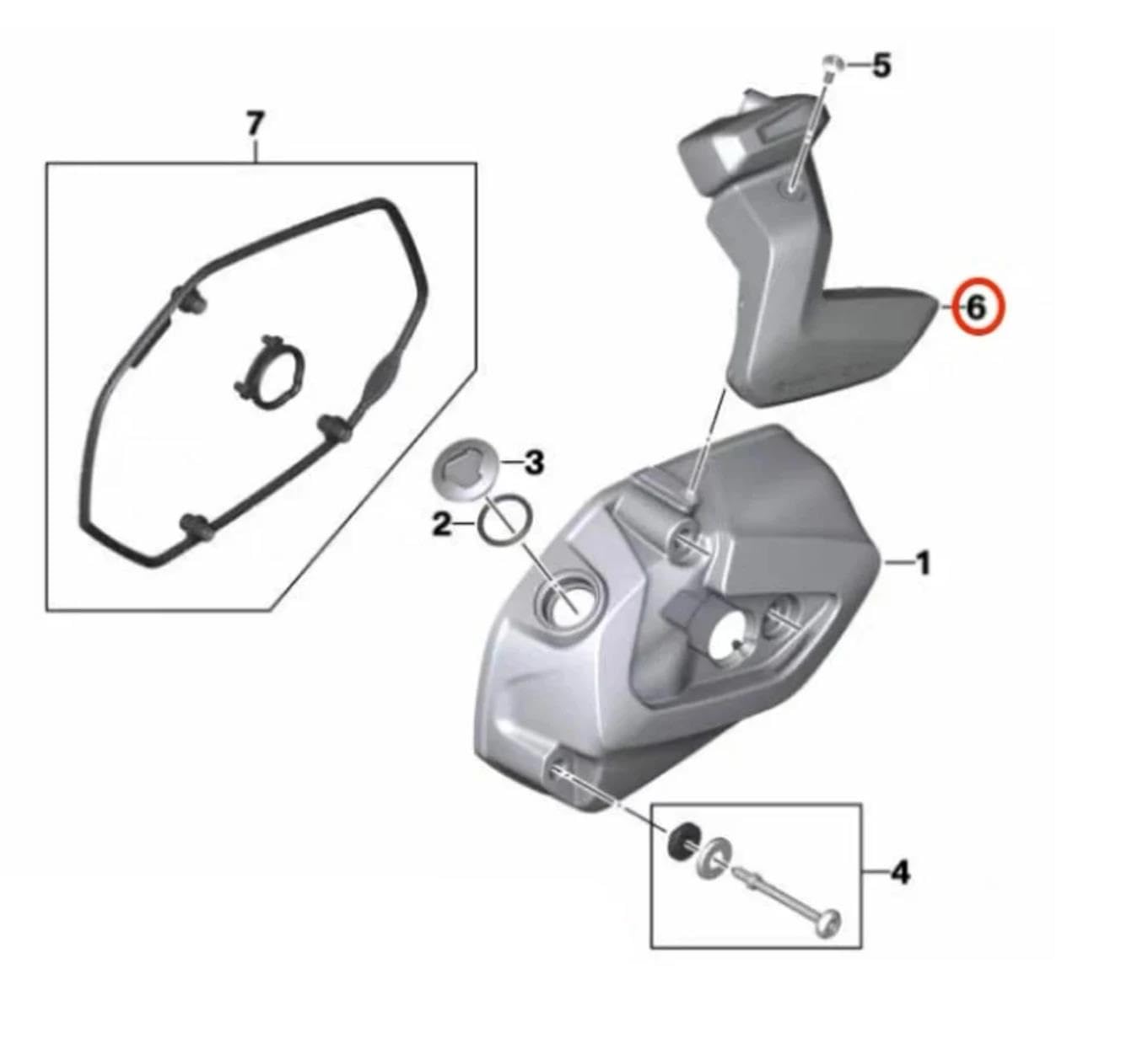Ailettes aérodynamiques carénage Pièces De Moto Couvercle De Bougie Dallumage Cylindre pour B&MW R1250GS R1250RS R1250RT Protection Moteur Couvercle De Culasse(Carbone)