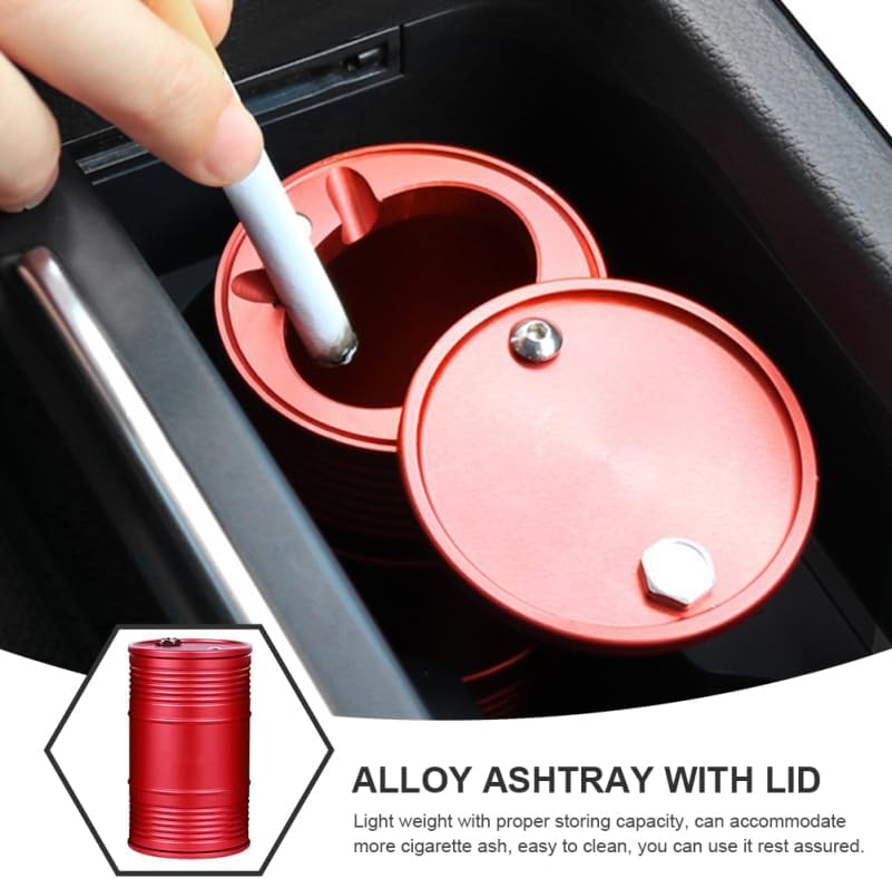 Hemobllo Car Ashtray with Lid Compact Mini Smokeless Ash Holder Portable Soot Collector Easy to Clean for Vehicle and Indoor Use