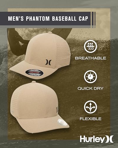 Image of Hurley Men's Baseball Cap - Sweat-Wicking Fitted Baseball Hats for Men (S-XL)