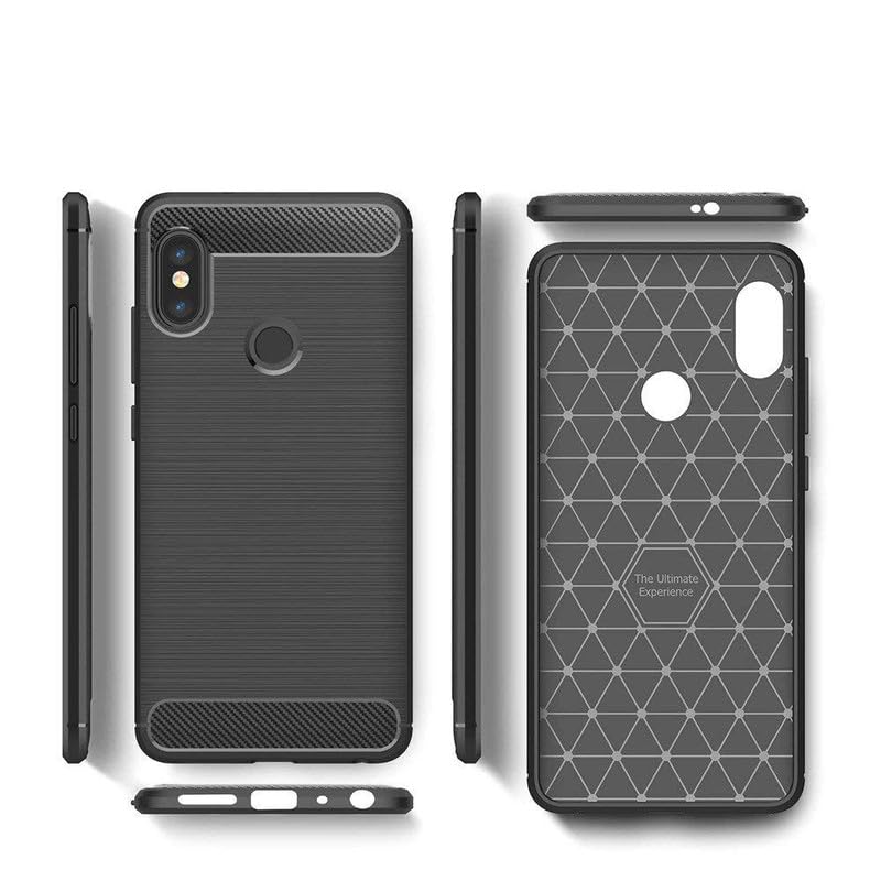 Image of Hybrid Carbon Fiber Back Case for Mi Redmi Note 5 Pro (Black)