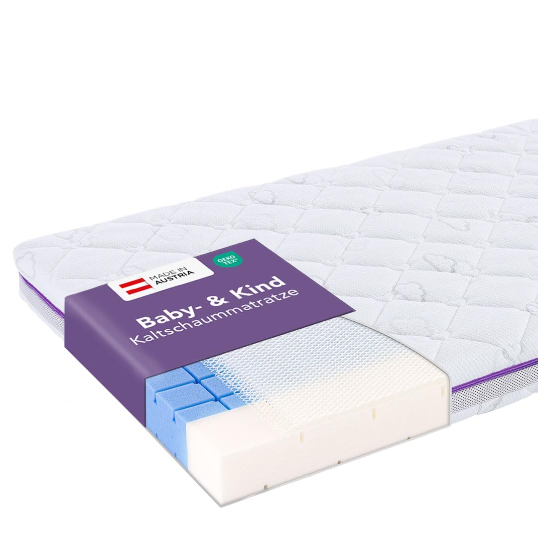 Träumeland Babymatratze 60x120 cm Brise, Oeko-TEX®-zertifiziert, hautfreundlich & waschbar für Babybett & Kinderbett | Stiftung Warentest GUT (1,8)