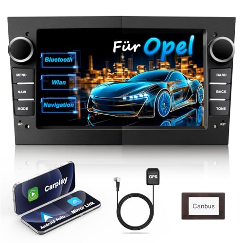 Lehwey Bluetooth Autoradio mit Bildschirm für Opel Corsa d Astra J & H Meriva Vivaro Zafira b mit Navi WLAN UKW Carplay Android Auto Lenkrad Strg 2Din Android 14 Dab Auto Radio 7 Zoll