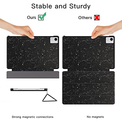 Image of SwooK Polycarbonate Flip Cover Case for Realme Pad X 11 inch Tablet Trifold Stand Lightweight Slim Protective Folio Flip Cover Case (Constellation)