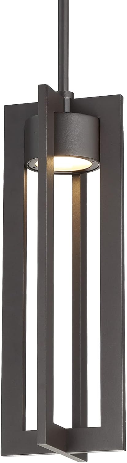 WAC Lighting dweLED, Chamber 16in LED Outdoor Pendant 3000K in Bronze