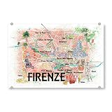 ac florenz trikot 19/20 Format: 150x100 cm Acrylglasbild | robustes Acrylglas mit 4 mm Stärke | UV-Direktdruck sorgt für brillante Farben | Langlebigkeit und Stabilität | 3D-Tiefeneffekt