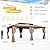 MELLCOM 14'x20' Hardtop Gazebo, Wood Grain Aluminum Frame Pergola with Galvanized Steel Roof, Outdoor Metal Gazebos with Curtains and Nettings for Patio, Backyard, Deck and Lawns