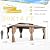 MELLCOM 14'x20' Hardtop Gazebo, Wood Grain Aluminum Frame Pergola with Galvanized Steel Roof, Outdoor Metal Gazebos with Curtains and Nettings for Patio, Backyard, Deck and Lawns