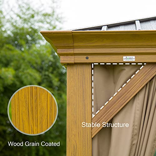 Domi Outdoor Living Domi 10'X12' Outdoor Hardtop Gazebo Permanent Canopy With Galvanized Steel Roof,Aluminum Frame,Curtains And Netting,For Patios,Backyard,Lawns thumb #2