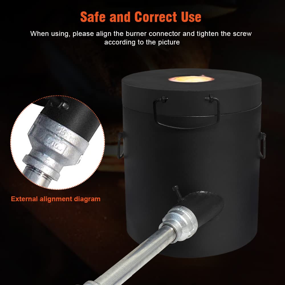 Fasttobuy 6KG Propan Schmelzofen Kit, Gas ofen aus mit 6kg Graphittiegel und Zange Zum Schmelzen vo,n Gold, Silber, Kupfer und Aluminium,Goldschmelzender Ofen