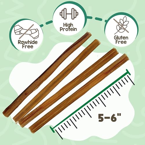 Image of Nature Gnaws Small Bully Sticks for Dogs 5-6 inch (15 Count) - Long Lasting for Light Chewers and Puppies - Natural Thin Beef Dog Chew Bones - Rawhide Free