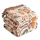SESoftexly Boho Decke 100% Baumwolle – Doppelseitige Musselin Tagesdecke 150x200cm, Kuschelige Sofadecke & Bettüberwurf, Aesthetic Design, Ideal für Wohnzimmer & Schlafzimmer, Orange/Grün