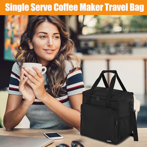 Image of Travel Coffee Maker Carrying Bag Compatible with Keurig K-Classic /K-Elite /K-Supreme /K-Compact,Single Serve Coffee Maker Portable Storage Bag with Shoulder Strap(Patented Design)