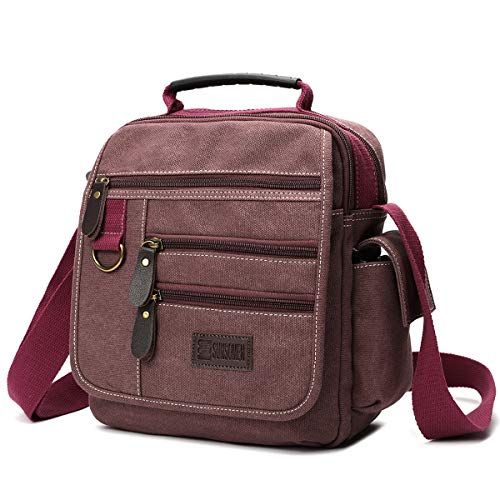 Image of Mens bag Canvas Shoulder Bag Small Messenger Crossbody Bag Work Bag Vintage Multi-function