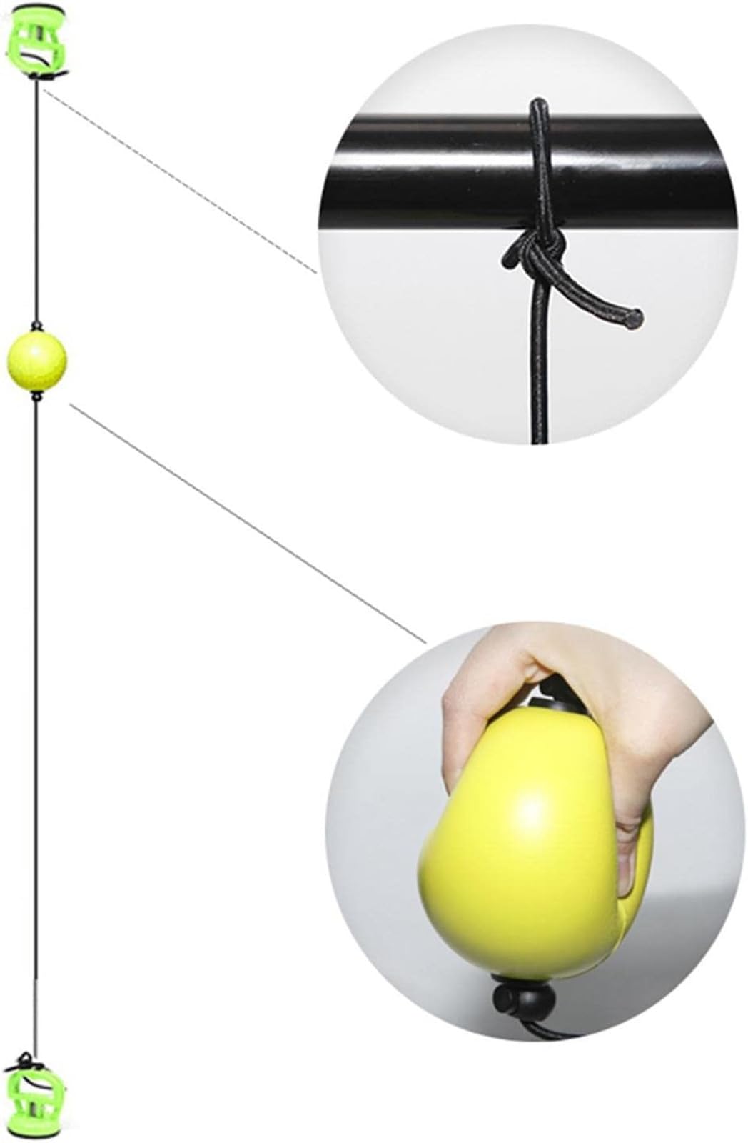 Pelota reflexball de entrenamiento de velocidad de reacción, elástica, con ventosas fuertes, bola de perforación de doble extremo para entrenamiento de velocidad