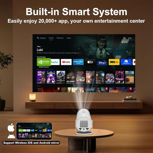 Image of Portable Mini Hy300 Projector 4K Support, Full HD 1080P Android 11 Smart Projector with WiFi 5G & Bluetooth 5.0, Home Cinema Projector, Compatible with TV Stick, Windows, iOS & Android