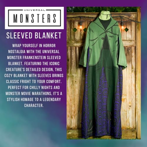 Franco A22948 Collectibles Universal Monsters Frankenstein Halloween Horror Super Soft Cozy Wearable Sleeved Throw Blanket thumb #1