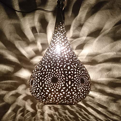 Orientalische Orientalische Tropfenleuchte | Messing | H:43cm | Hängeleuchte | marokkanische Lampe für den Wohnbereich