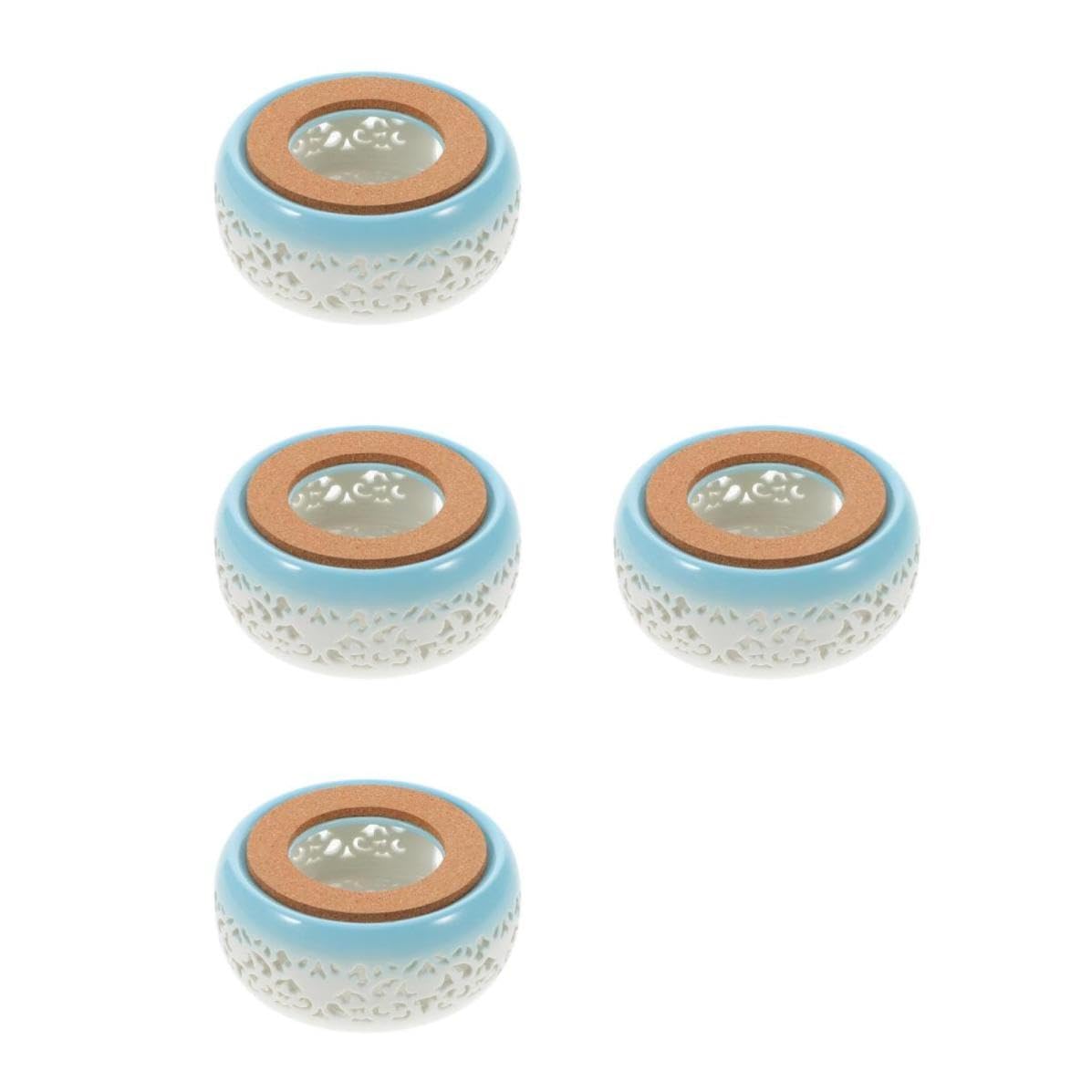 Cabilock 4 Stück Keramik Teekannenwärmer Rund für Tee und Kaffee, | Isolierbasis, Hält Getränke Warm, für Hotels und Restaurants, Elegant, Stilvoll, Schön