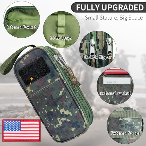 Image of Tactica Pencil Case for Boys,Large Boys Pencil Pouch with Zipper Compartments, Big Capacity Pen Box Pen Bag Organizer for School College Office Kids Teen Boy Men Adult