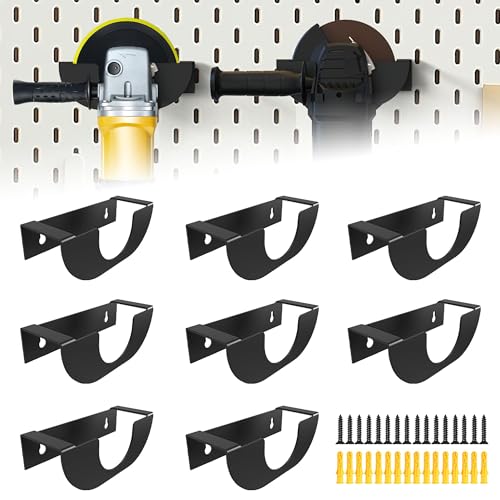 Black 8 Pack Heavy Duty Angle Grinder Wall Mount Bracket Holder for 5