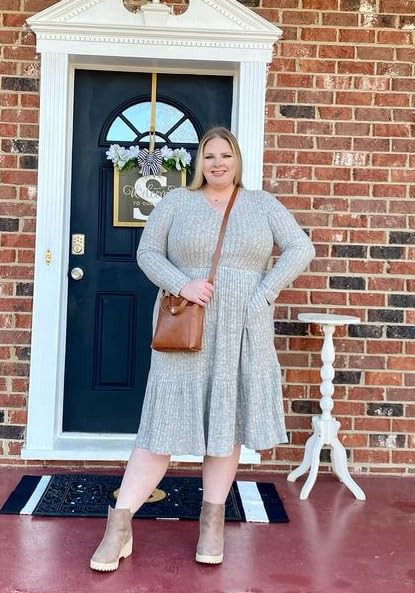 Image of RITERA Plus Size Dresses for Curvy Women Summer Spring Womens Dress V Neck Short Sleeve Casual Dress with Pockets XL-5XL