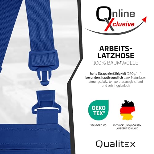 Foto von Qualitex Arbeits-Latzhose BW 270 - Größe: 42 - Kornblau