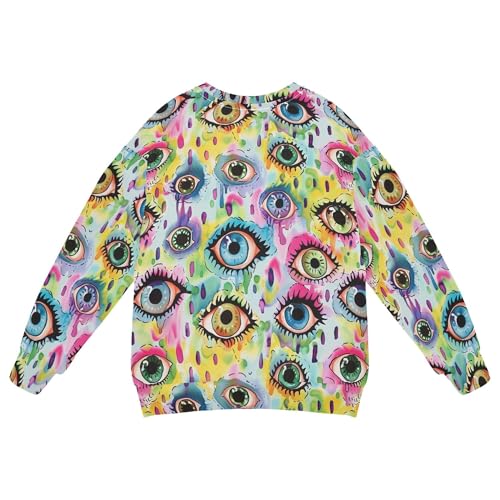 JUNZAN Evil Eyes Ball on Rainbows Leopard Printed Little Boys Hooded Sweatshirt Long Sleeve Outerwear for Kids Sports 4T2