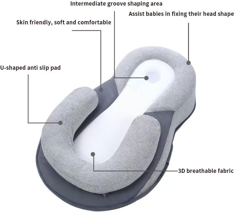 Miniatura 6 de Almohada de reflujo para bebé, tumbona, almohada de lactancia de seguridad, almohada de bebé para corregir y prevenir la cabeza plana