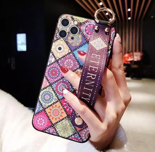 アイフォン用ケース モロッコタイル 落下防止ベルト付きケース ベルト 落下防止 リングベルト バンド リング ベルト付きケース ベルト付 ベルト付き スマホスタンド スマホケース カバー ケース スタンド メンズ レディース かわいい 男性 女性 アイフォ