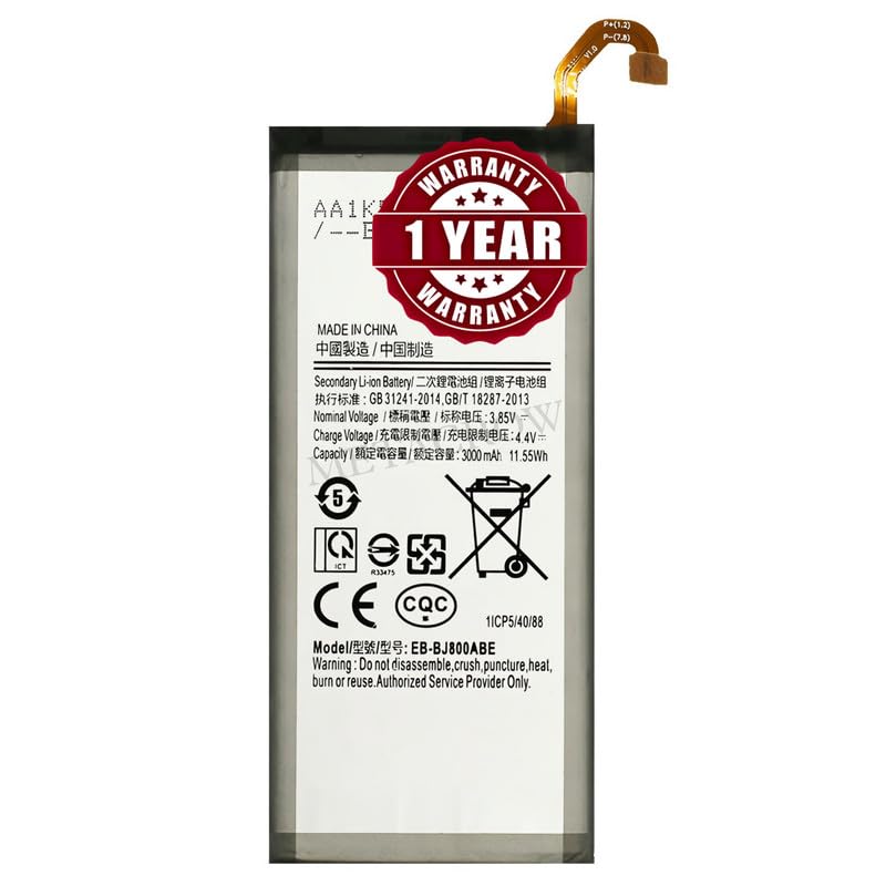 Image of Original EB-BJ800ABE Battery Compatible for Samsung Galaxy J6 (2018) | On6 | A6 (2018) Battery - (3000mAh) - 1 Year Warranty AB1