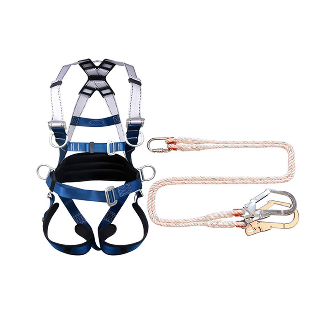 SwaYve Cinturón de Seguridad para Trabajos Aéreos Arnés de Escalada en Roca, Arnés de Seguridad de Cuerpo Completo, Cinturón de Posicionamiento para Trabajos Aéreos/Double Big Hook