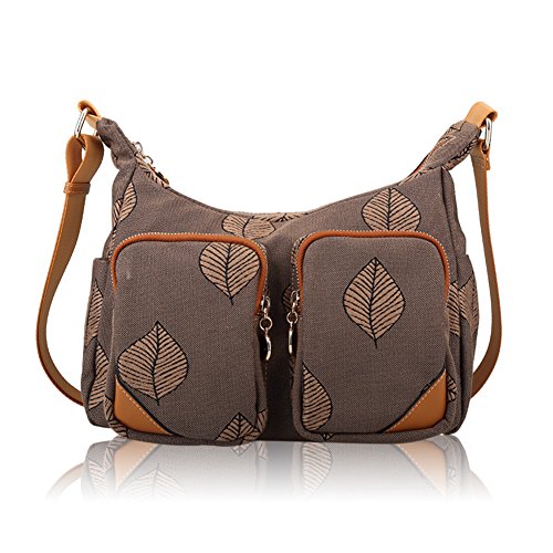 Casual toile diagonale shoulder bag avec grande bandoulière épaule ajustable