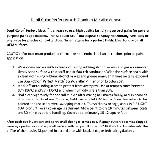 Image of Dupli-Color EBTY16157 Perfect Match Automotive Spray Paint - Toyota Titanium Metallic, 1D4 - 8 oz. Aerosol Can