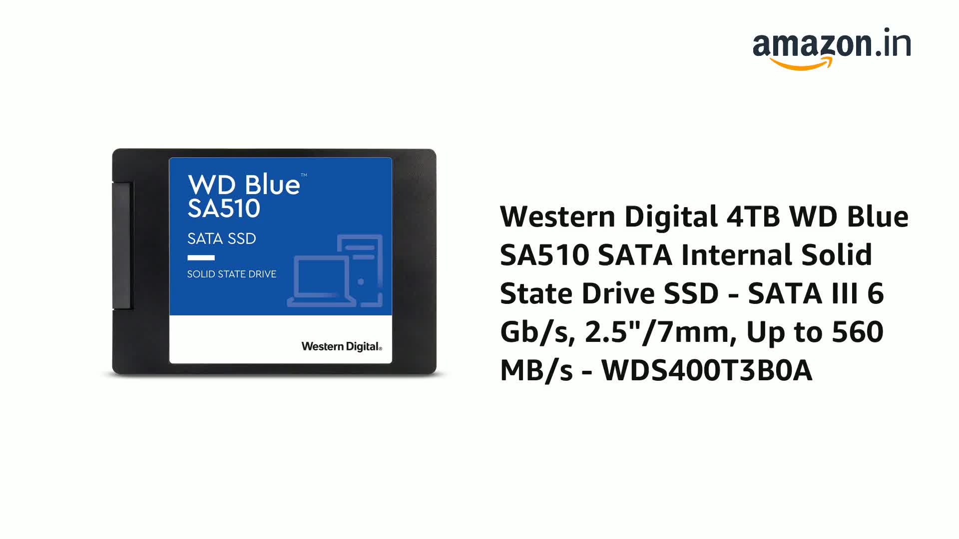 2.5インチ SSD 4TB Amazon.in: Buy Western Digital 4TB WD Blue SA510 SATA