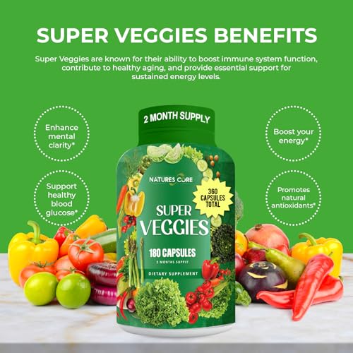 Nature's Core Fruit and Veggie Supplement - 360 Fruit and Veggie Capsules -100% Whole Super Fruit and Super Vegetable Supplements & Vitamin, Made in USA, Soy Free, Vegan- (180 Count Pack of 2) - Image 8