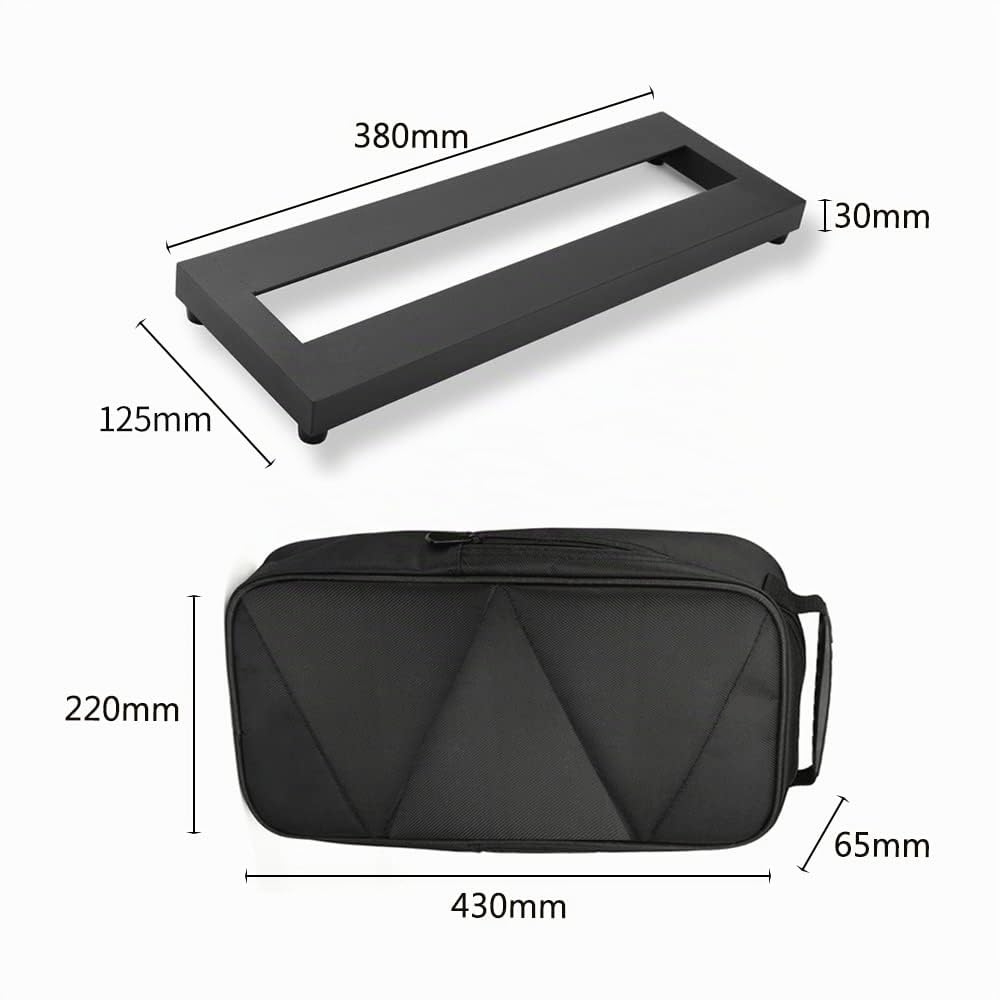 Pédalier d39,Petit pédalier d'effet de Guitare en Alliage d'aluminium Pedalboard 15 × 4,9 Pouces avec Sac de Transport