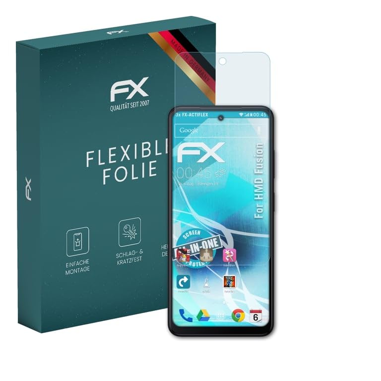 atFoliX Screen Protector compatible with HMD Fusion Protector Film, ultra clear and flexible FX Screen Protection Film (3X)